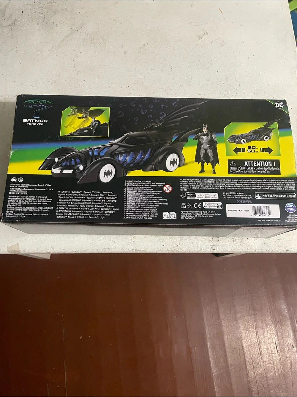 Batman Batmobile & Figure Boxed Set - Black, Yellow, Green, Blue